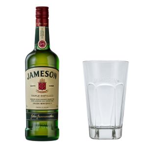 Jameson Original Blended Irish Whiskey Set mit Tall Glas, Whisky, Schnaps, Spirituose, Alkohol, Flasche, 40 %, 700 ml