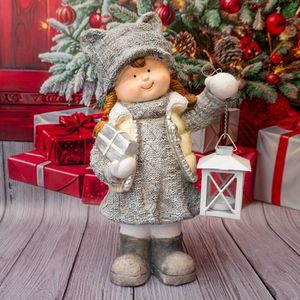 Figurka dekoracyjna dziewczynka z latarnią 41 cm Solis Decor