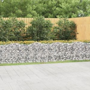 vidaXL Gabionový zvýšený záhon s vysokým oblúkom 600x50x100 cm Pozinkované železo