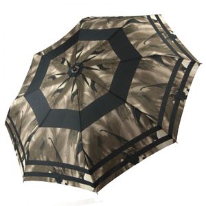 Pierre Cardin Regenschirm Taschenschirm  Auf-Zu-Automatik Damen  Muster Braun / Schwarz