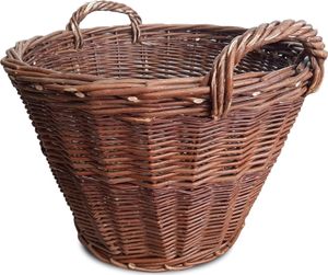 Ogrodzenia Wiklinowe Ø 50 cm Weidenkorb mit Henkel 3 Größen Erntekorb Kartoffelkorb Natürlicher Aufbewahrungskorb Obstkorb Holzkorb Korb Geflochten Flechtkorb Kaminholzkorb Füllkorb Blumentopf