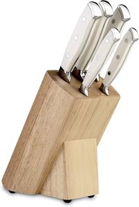 Justinus Messerblock SharpCut 6 teilig braun Messerset Metall Holz