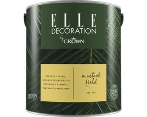 ELLE DECORATION by Crown Premium Matt Wandfarbe 2,5 L Farbwahl, Farbe:No.345 Mustard Field