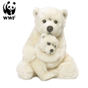 WWF Plüschtier Eisbärmutter mit Baby (28cm) Kuscheltier Stofftier