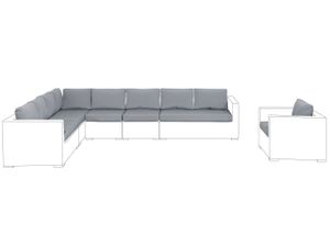 Kissenbezüge Set für XXL Gartenmöbel Set Grau Polyester Waschbar Outdoor