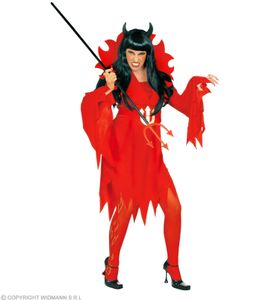 Kostüm Teufelin - Halloween rote Teufel Dame Halloween XXL - 50/52