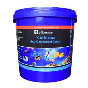Silbermann Korrektursalz ohne Karbonat und Calcium, 0 KH für Meerwasseraquarium, Riffaquarium, in verschiedenen Größen (10 kg Eimer)