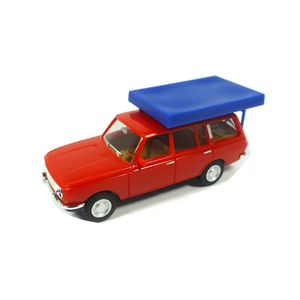 Herpa 420549 Wartburg 353 mit Dachzelt rot/blau Maßstab 1:87 Modellauto