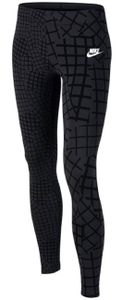Nike Mädchen Leggings Fitnesshose Trainingshose G NSW Tight CLUB DERAILED schwarz, Größe:XL(158-170)