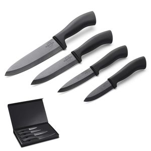 SILBERTHAL Keramikmesser Set schwarz - 4 Küchenmesser aus - Akzeptabel