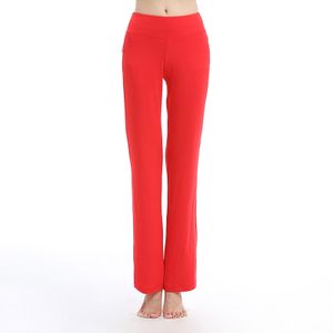 Damen Stretch Yogahosen mit hoher Taille Tanzhose Jogginghose,Farbe: Rot,Größe:S