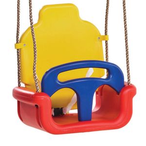 WICKEY Schaukel Zubehör Babysitz verstellbar (3 Teile) für Spielturm, Schaukelgestell oder Klettergerüst - rot/gelb/blau