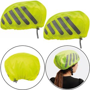 2x Helmüberzug Fahrradhelm Regenschutz Neon Gelb Regenhaube Regenüberzug Überzug
