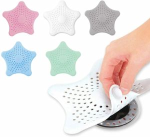 5 Stück Duschstern Abflusssieb Silikon Haarsieb für Bad und Küche Sink Strainer