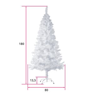 tectake Künstlicher Weihnachtsbaum naturgetreu mit Metallständer - 180 cm, 533 Spitzen weiss