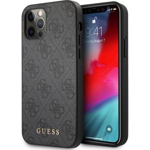 Guess 4G Metal Gold Logo - pouzdro pro iPhone 12 / iPhone 12 Pro (šedé)