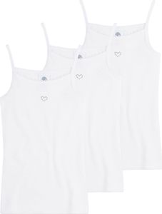 Dívčí tílka Sanetta 3-pack - Základní tričko s motivem srdce, organická bavlna (Bio) White 116