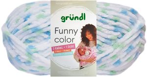 Gründl Funny Color, Chenillegarn,Babywolle,100g/120m,100% Polyester blau-grün color (04)