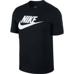 Nike T Shirt Herren Rundhals aus Baumwolle, Größe:L, Farbe:Schwarz