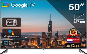 Google Smart TV | 4K Ultra HD Google TV | TeeView 50" QLED TV | 3xHDMI 2x USB | Ci+ | Trojitý tuner DVB-T/T2/S/S2/C | Bezrámečkový design | Smart TV | Montáž v Eindhovenu | TV50QQG-EU