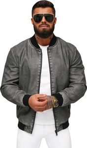 Herren Lederjacke Anthrazit OZONEE JS/11Z8107 XXL Herren Lederjacke Anthrazit OZONEE JS/11Z8107 XXL