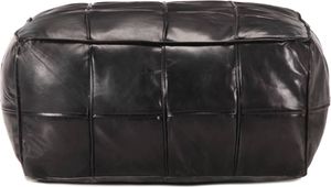 vidaXL Pouf Schwarz 60 x 60 x 30 cm Echtes Ziegenleder vidaXL Pouf Schwarz 60 x 60 x 30 cm Echtes Ziegenleder