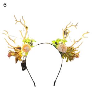 Kirschdekor Leuchtendes Weihnachtsstirnband LED-Geweih Schmetterlinge Dekor Leuchtender Kopfreifen Bankett-Haarschmuck-6