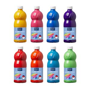 LEFRANC & BOURGEOIS Gouachefarbe 1.000 ml farbig sortiert 8 Flaschen