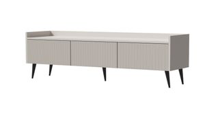 Albello TV-Lowboard Adenis RTV-Sideboard mit geriffelten Fronten – Moderner TV-Schrank für das Wohnzimmer, Beige Kaschmir Schwarz, 150 x 45 x 41 cm Albello TV-Lowboard Adenis RTV-Sideboard mit geriffelten Fronten – Moderner TV-Schrank für das Wohnzimmer, Beige Kaschmir Schwarz, 150 x 45 x 41 cm
