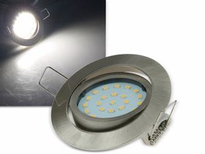 ChiliTec LED Einbauleuchte Deckenspot Einbauspot 4Watt 350 Lumen neutralweiß 4000k 26mm Tief Ø Loch 71mm schwenkbar 230V Sehr Flach Leichte Montage (1 Stück)