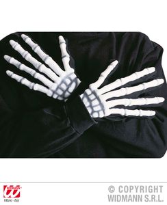 Neon Skelett Handschuhe 3D - Knochenhandschuhe