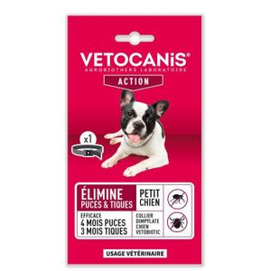 VETOCANIS Anti-Floh- und Anti-Zecken-Halsband für kleine Hunde bis 10 kg - 4 Monate Schutz
