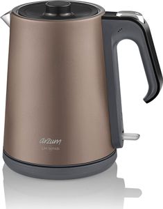 Arzum Teemaschinen, Elektrischer Türkischer Teekocher, 1650W Leistung, 1,2L Teekanne, 1,8L Wasserkocher, Edelstahl, Warmhaltefunktion, Boden