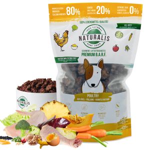 Naturalis Smart 80 BARF Trockenbarf Hundefutter 500 g Huhn 100% ohne Zusätze getreidefrei