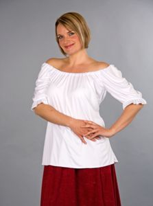 weiße Bluse zum Damen Kostüm Karneval Fasching Larp Gr.36/38