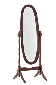 Standspiegel CP352, Ankleidespiegel Spiegel, Holz  kirschfarben