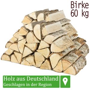 Brennholz Kaminholz Birkenholz Holz 60 kg Birke Für Ofen und Kamin Kaminofen Feuerschale Grill Feuerholz Holzscheite Wood 25 cm Kammergetrocknet Flameup