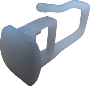 rewagi® 25x Flachkopf-Gleiter mit Faltenlegehaken – 9x11 mm – Weiß – Kunststoff