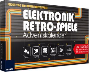 FRANZIS 67150 - Elektronik Retro Spiele Adventskalender, 24 Spiele der 70er und 80er zum Selberbauen, inkl. 28-seitigem Begleitbuch, ohne Löten