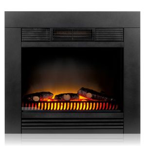 Elektrický krb Classic Fire Chicago - vestavný krb - 1800 W - realistický efekt plamene - zahřívá až na 50 stupňů Celsia - černý