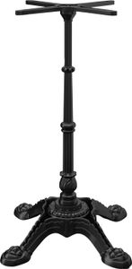 PARIS | Bistro Stehtischgestell | 4 Fuß | Fuß: Ø55cm | Säule: 108 cm | Schwarz | Stehtischgestell Gusseisen, Bartischgestell Gusseisen