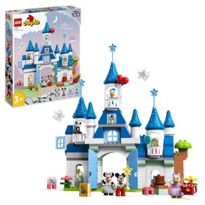 LEGO 10998 DUPLO Disney 3in1-Zauberschloss, Bau-Spielzeug mit Micky Maus, Minnie, Donald Duck und Daisy Figuren, für Kleinkinder und Kinder, Mädchen und Jungen ab 3 Jahren, Disney's 100. Jubiläum-Set