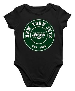 New York Jets - American Football NFL Super Bowl Kurzarm Baby-Body, Schwarz, 0/3, Vorne