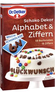 Dr. Oetker Schoko Alphabet Ziffern und Buchstaben für Backkreationen 58g