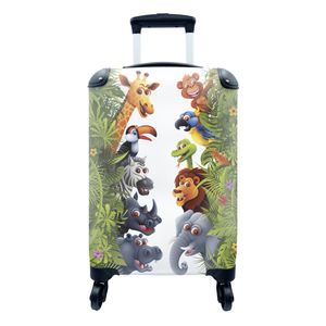 Koffer Handgepäck Fotokoffer Trolley Rollkoffer Kleine Reisekoffer auf Rollen - Dschungel - Tiere - Illustration Passend in 55x40x23 cm