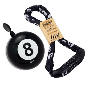 LiiX Lock&Bell, Fahrrad Zahlenschloss und Glocke, 8 Ball Look