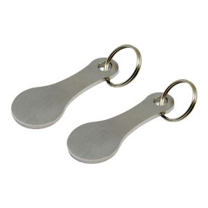 2 Stück Einkaufswagen-Schlüssel, abnehmbarer, rostfreier Einkaufswagen-Entferner aus Edelstahl für den täglichen Gebrauch-Silber 1
