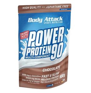Body Attack Power Protein 90, 5K Eiweißpulver mit Whey-Protein, L-Carnitin und BCAA für Muskelaufbau und Fitness,  Germany (Cookies n Cream, 500g)