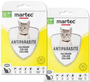 martec PET CARE 2x Flohhalsband Katze Katzenhalsband Ungezieferhalsband Katze gegen Flöhe, Milben, Zecken