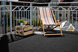 Kunstrasen Grau - 400 x 600 cm - mit Noppen zur Drainage - Rasenteppich und Poolunterlage für Balkon, Terrasse und Garten